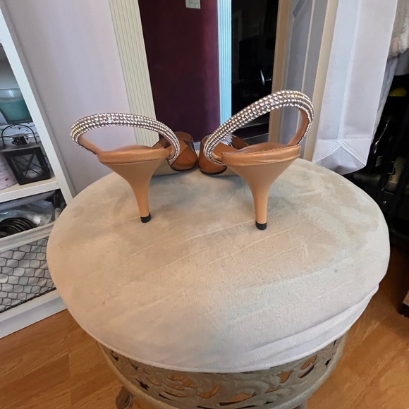 Brown transparent Zara heels with diamond sling back - Picture 6 of 6